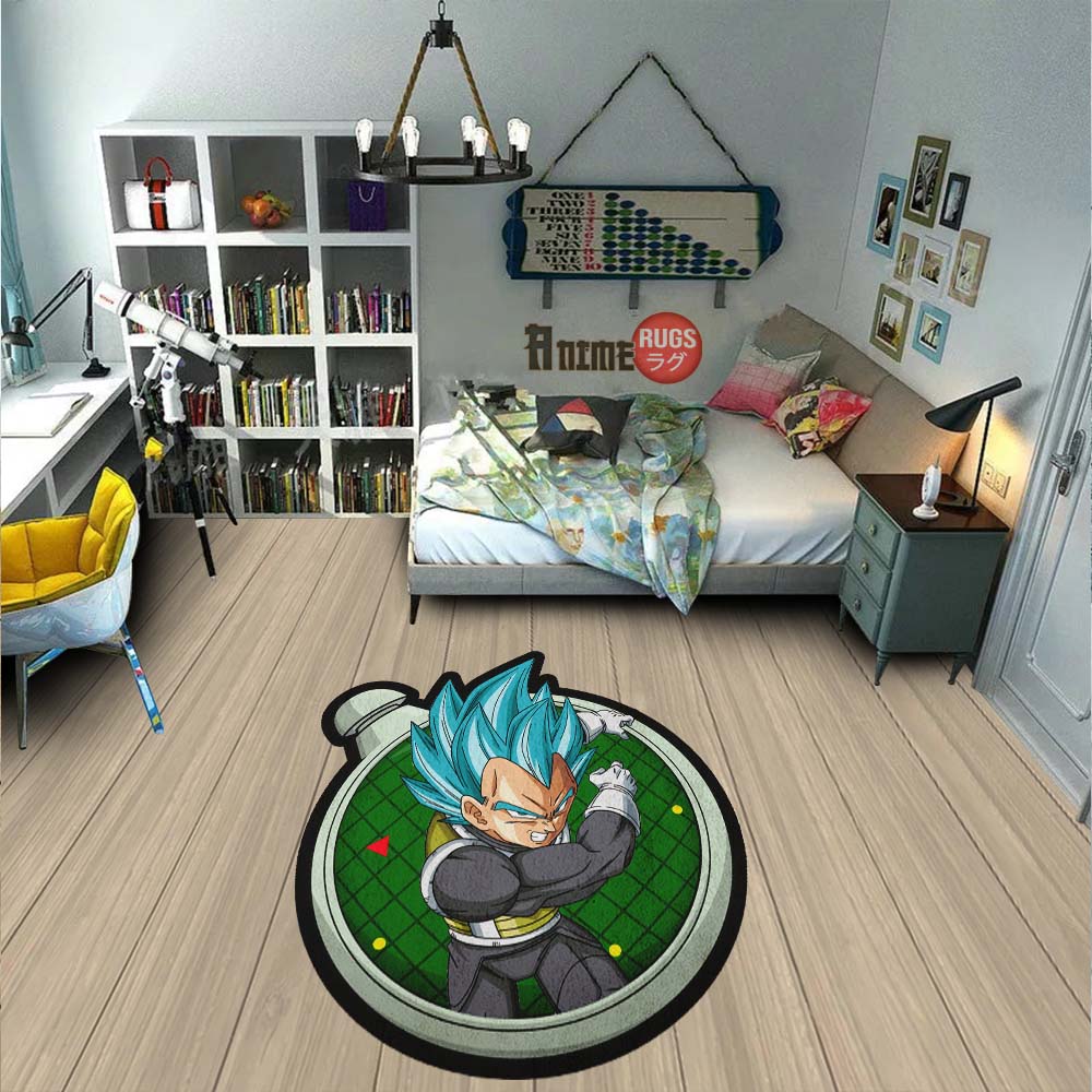 Vegeta Blue Shaped Rug Custom Dragon Ball Anime Room Decor-Animerugs