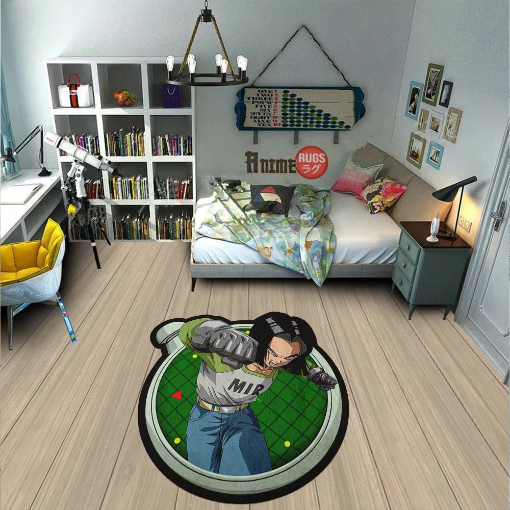 Android 17 Shaped Rug Custom Dragon Ball Anime Room Decor-Animerugs