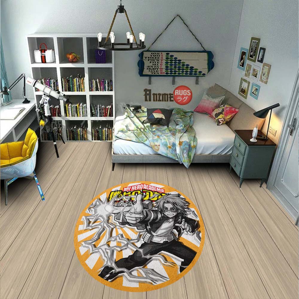 Denki Kaminari Round Rug Custom My Hero Academia Anime Circle Carpet-Animerugs
