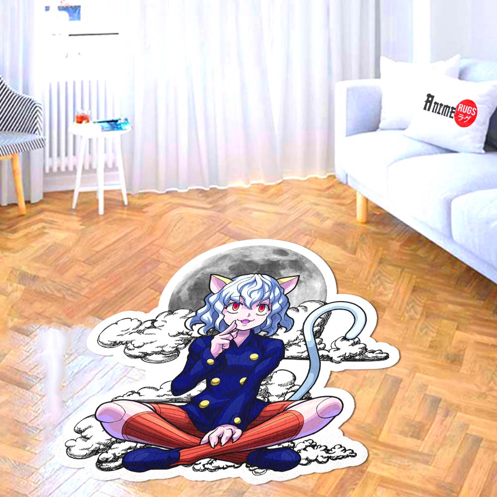 Neferpitou Shaped Rug Custom Moon Clouds Hunter x Hunter Anime Room Decor-Animerugs