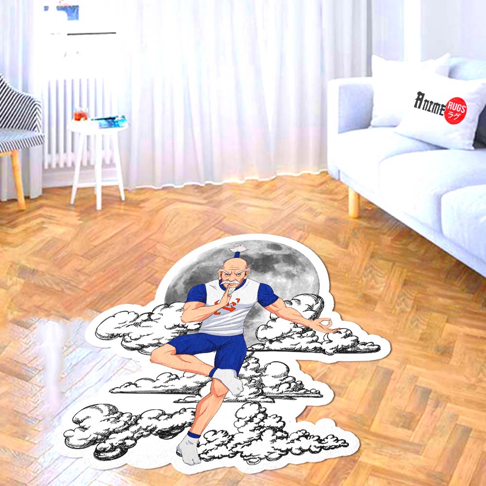 Isaac Netero Shaped Rug Custom Moon Clouds Hunter x Hunter Anime Room Decor-Animerugs