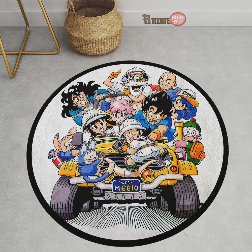 Dragon Ball Friends Round Rug Custom Dragon Ball Anime Circle Carpet-Animerugs