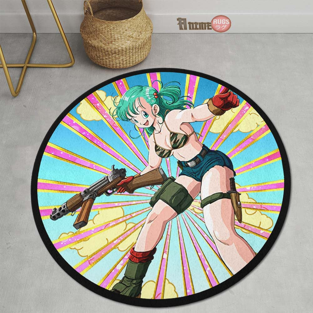 Bulma Skill Round Rug Custom Dragon Ball Anime Circle Carpet-Animerugs