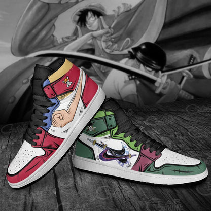 Zoro & Luffy Sneakers Gomu Gomu and Santoryu One Piece Anime Shoes - 4 - Gearanime
