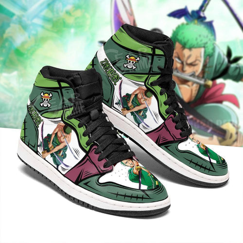 Zoro Sneakers Custom Anime One Piece Shoes - 2 - Gearanime