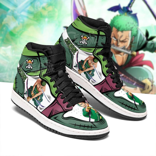Zoro Sneakers Custom Anime One Piece Shoes - 2 - Gearanime