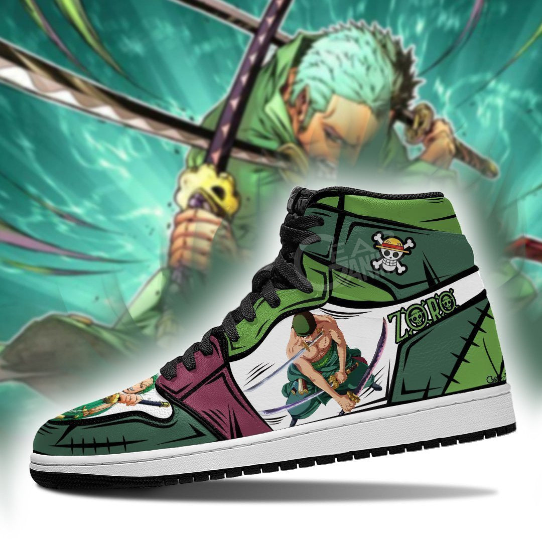 Zoro Sneakers Custom Anime One Piece Shoes - 3 - Gearanime