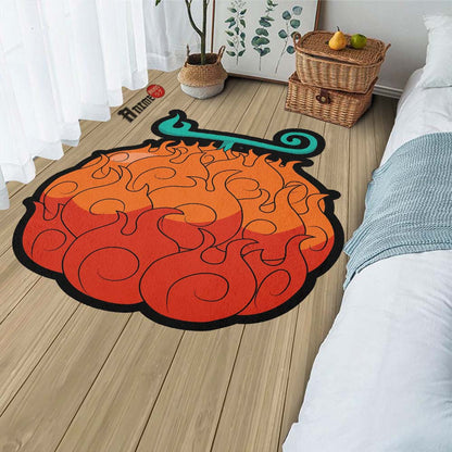 Mera Mera Shaped Rug Custom Devil Fruit One Piece Anime Room Decor-Animerugs