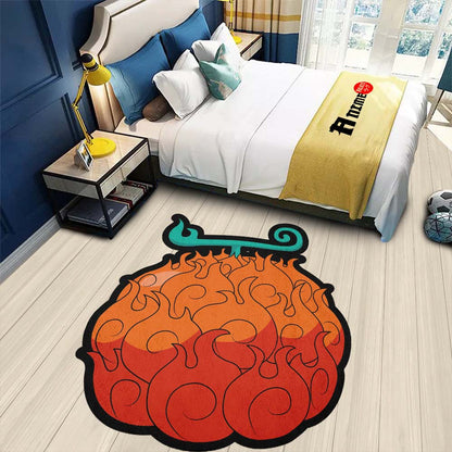 Mera Mera Shaped Rug Custom Devil Fruit One Piece Anime Room Decor-Animerugs