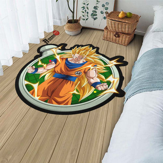 Goku Ssj Shaped Rug Custom Dragon Ball Anime Room Decor-Animerugs