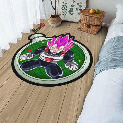 Vegeta Black Rose Shaped Rug Custom Dragon Ball Anime Room Decor-Animerugs