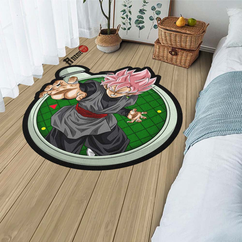 Goku Black Rose Shaped Rug Custom Dragon Ball Anime Room Decor-Animerugs
