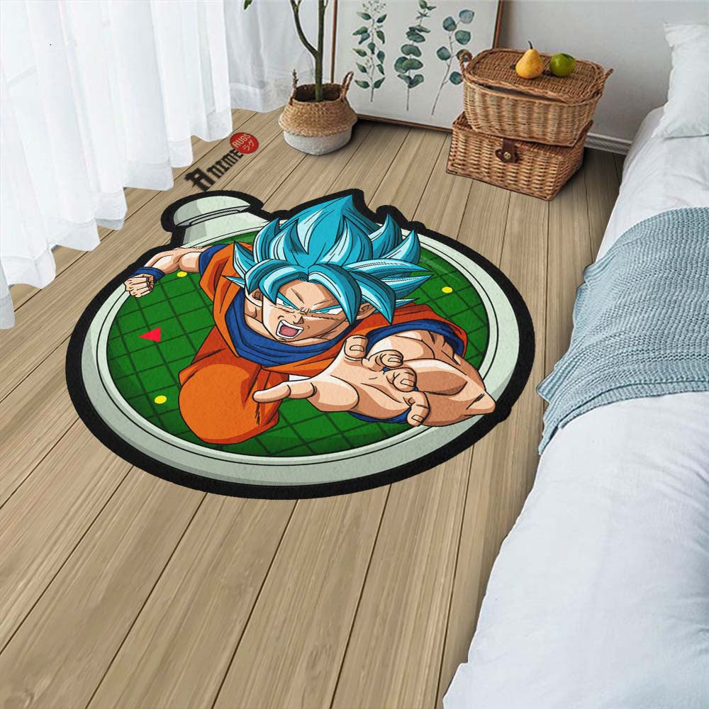 Goku Blue Shaped Rug Custom Dragon Ball Anime Room Decor-Animerugs