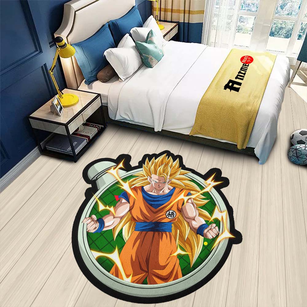 Goku Ssj Shaped Rug Custom Dragon Ball Anime Room Decor-Animerugs