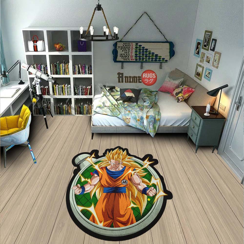 Goku Ssj Shaped Rug Custom Dragon Ball Anime Room Decor-Animerugs