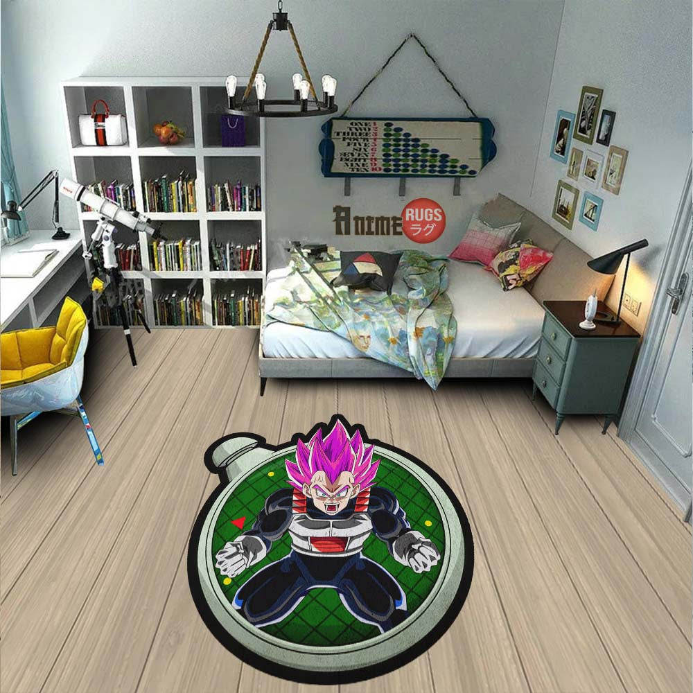 Vegeta Black Rose Shaped Rug Custom Dragon Ball Anime Room Decor-Animerugs