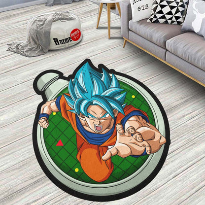 Goku Blue Shaped Rug Custom Dragon Ball Anime Room Decor-Animerugs