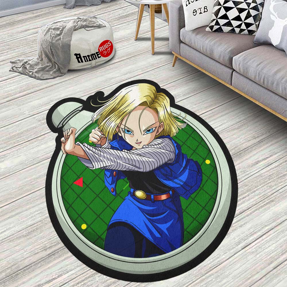 Android 18 Shaped Rug Custom Dragon Ball Anime Room Decor-Animerugs
