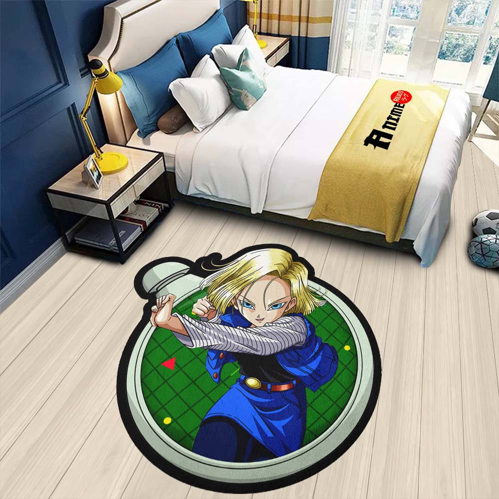 Android 18 Shaped Rug Custom Dragon Ball Anime Room Decor-Animerugs