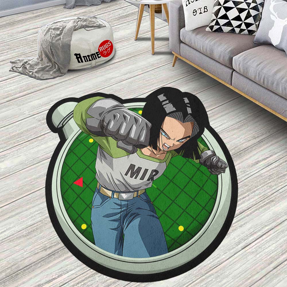 Android 17 Shaped Rug Custom Dragon Ball Anime Room Decor-Animerugs