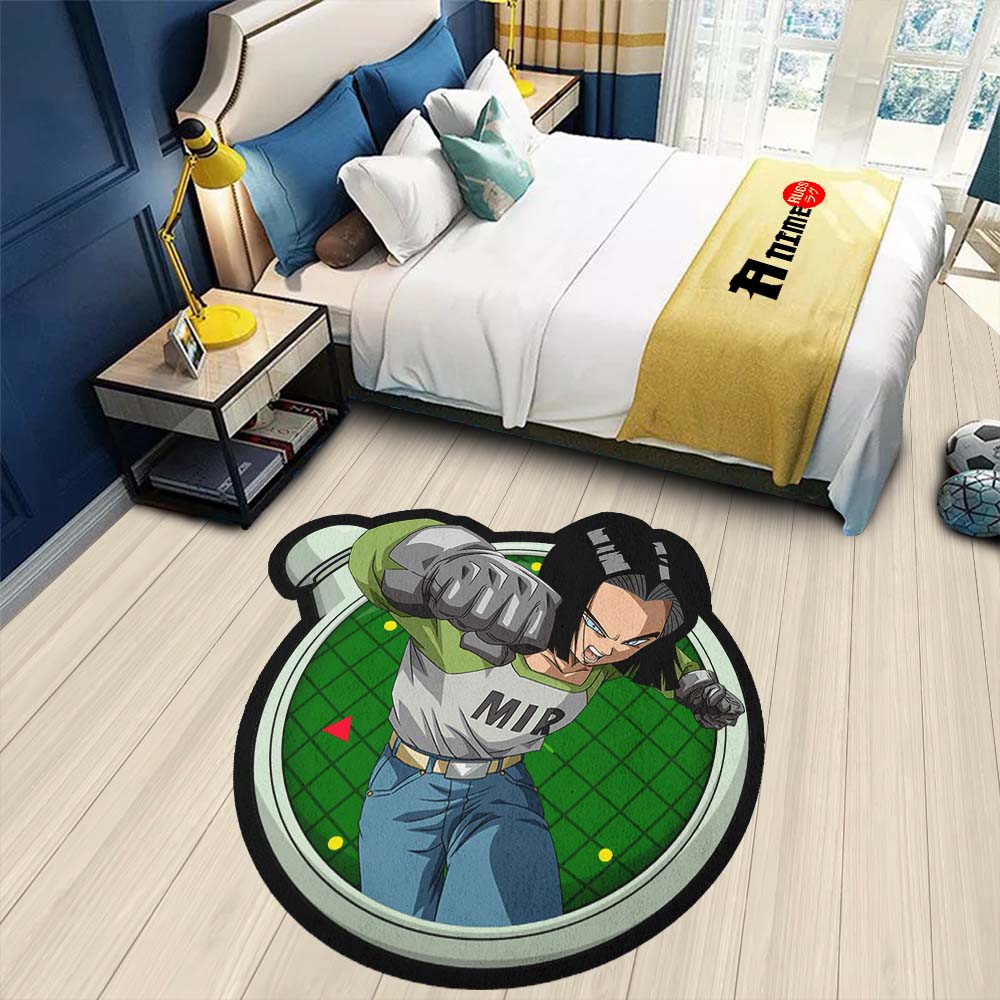Android 17 Shaped Rug Custom Dragon Ball Anime Room Decor-Animerugs