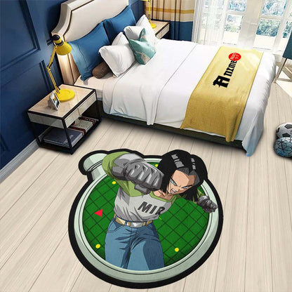 Android 17 Shaped Rug Custom Dragon Ball Anime Room Decor-Animerugs
