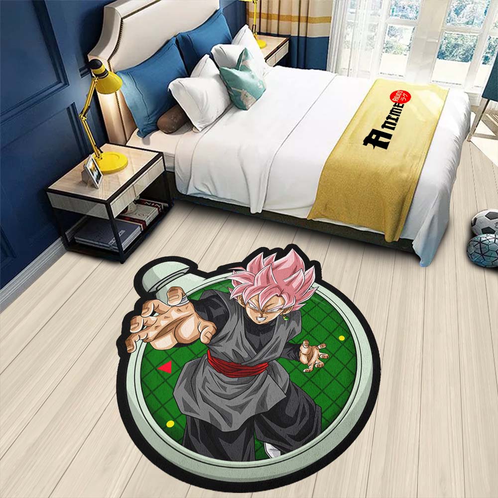 Goku Black Rose Shaped Rug Custom Dragon Ball Anime Room Decor-Animerugs