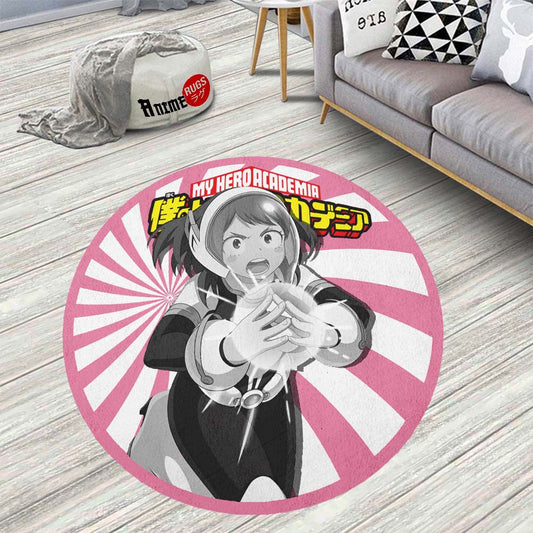 Ochako Uraraka Round Rug Custom My Hero Academia Anime Circle Carpet-Animerugs
