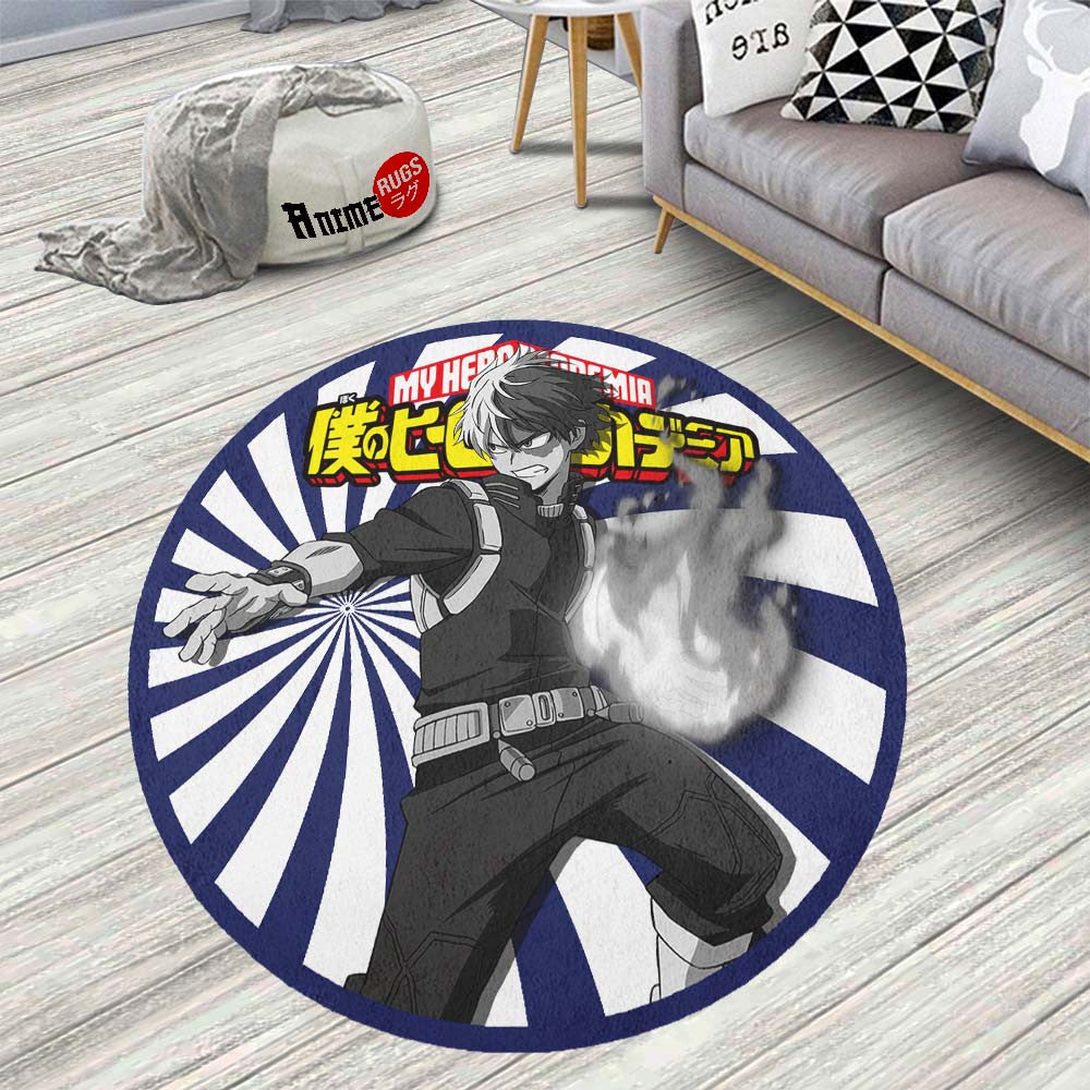 Shoto Todoroki Round Rug Custom My Hero Academia Anime Circle Carpet-Animerugs