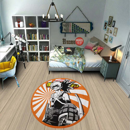 Katsuki BakugoRound Rug Custom My Hero Academia Anime Circle Carpet-Animerugs