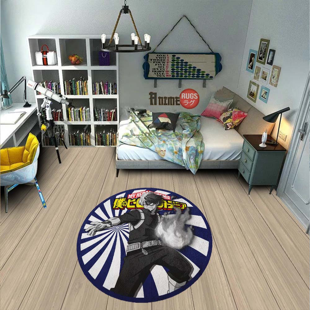 Shoto Todoroki Round Rug Custom My Hero Academia Anime Circle Carpet-Animerugs