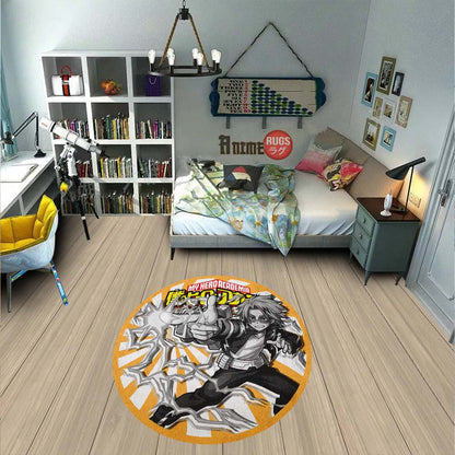 Denki Kaminari Round Rug Custom My Hero Academia Anime Circle Carpet-Animerugs