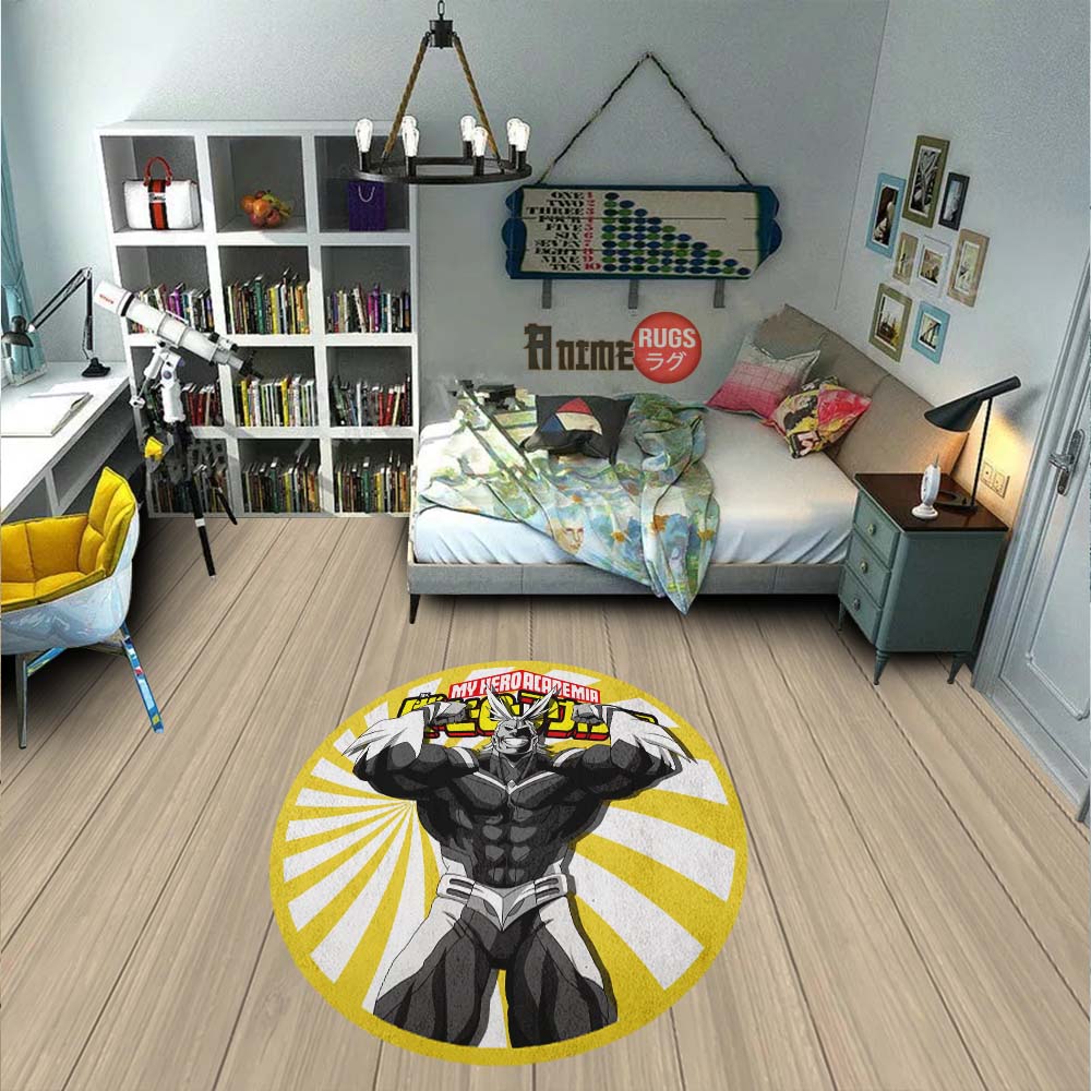 All Might Round Rug Custom My Hero Academia Anime Circle Carpet-Animerugs