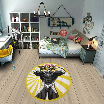 All Might Round Rug Custom My Hero Academia Anime Circle Carpet-Animerugs