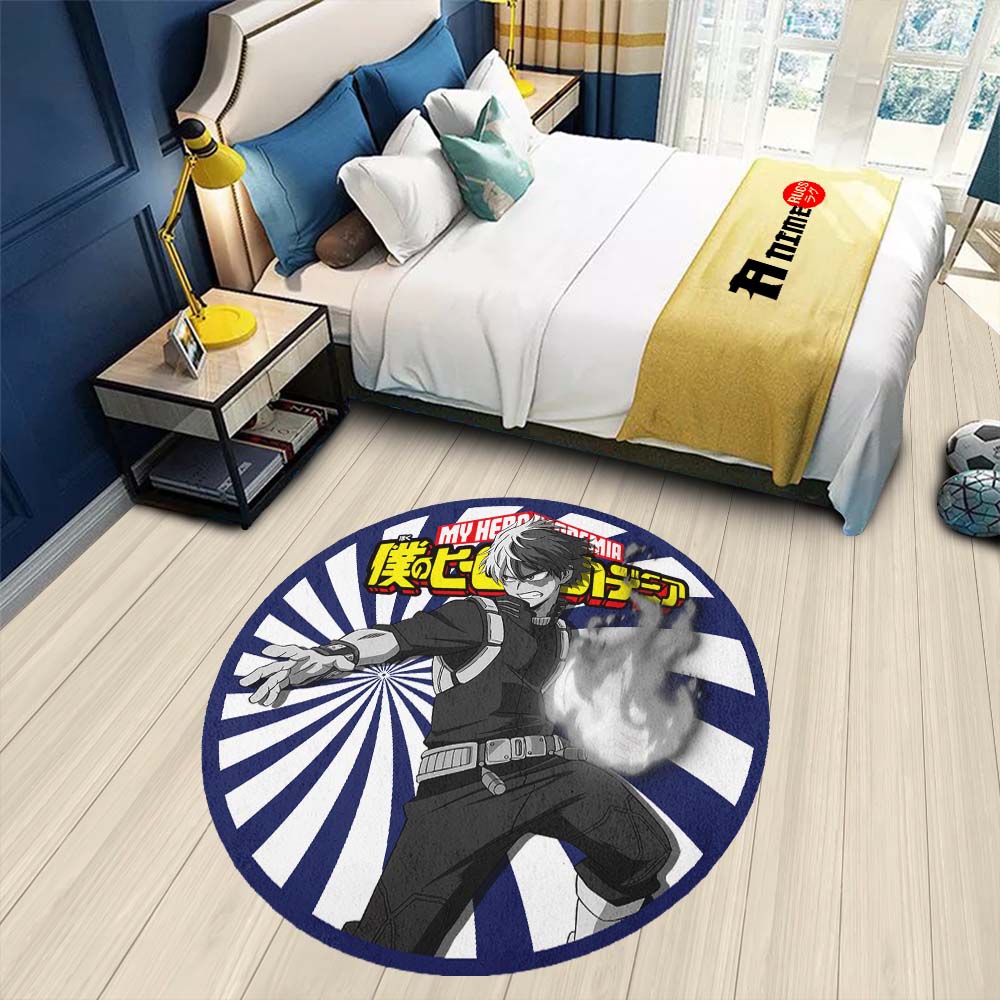 Shoto Todoroki Round Rug Custom My Hero Academia Anime Circle Carpet-Animerugs