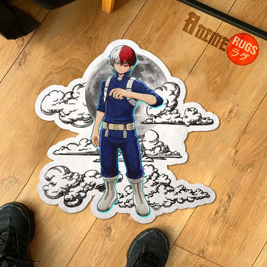 Shoto Todoroki Shaped Rug Custom Moon Clouds My Hero Academia Anime Room Decor-Animerugs