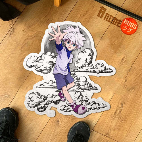 Killua Zoldyck Shaped Rug Custom Moon Clouds Hunter x Hunter Anime Room Decor-Animerugs