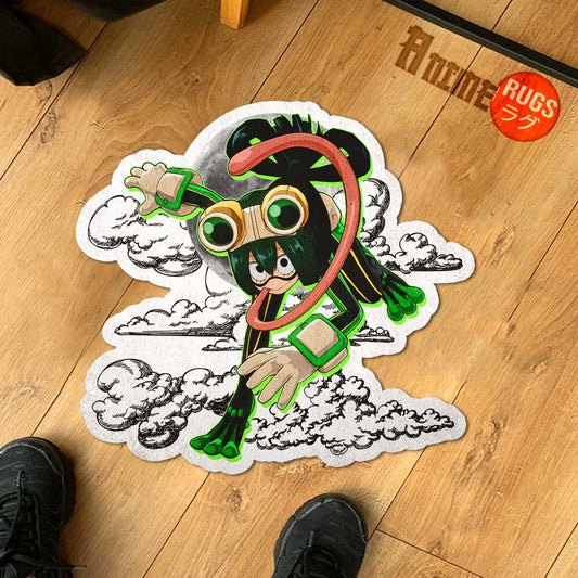 Asui Tsuyu Shaped Rug Custom Moon Clouds My Hero Academia Anime Room Decor-Animerugs