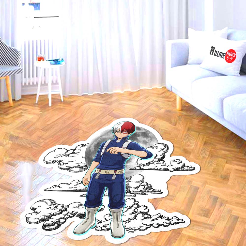 Shoto Todoroki Shaped Rug Custom Moon Clouds My Hero Academia Anime Room Decor-Animerugs