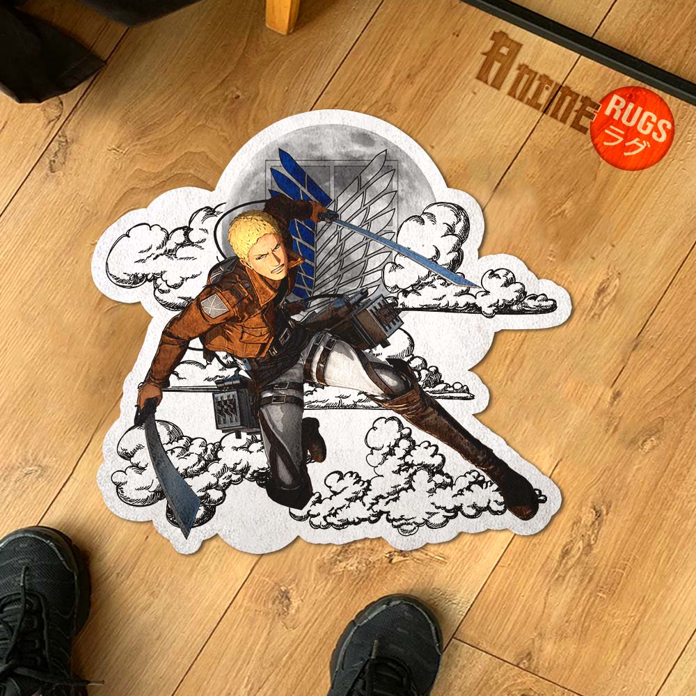 Reiner Braun Shaped Rug Custom Moon Clouds Attack On Titan Anime Room Decor-Animerugs