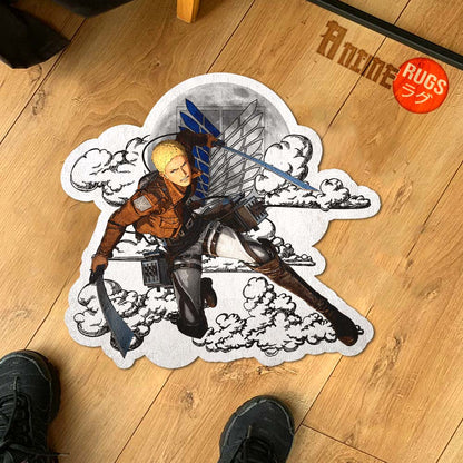 Reiner Braun Shaped Rug Custom Moon Clouds Attack On Titan Anime Room Decor-Animerugs