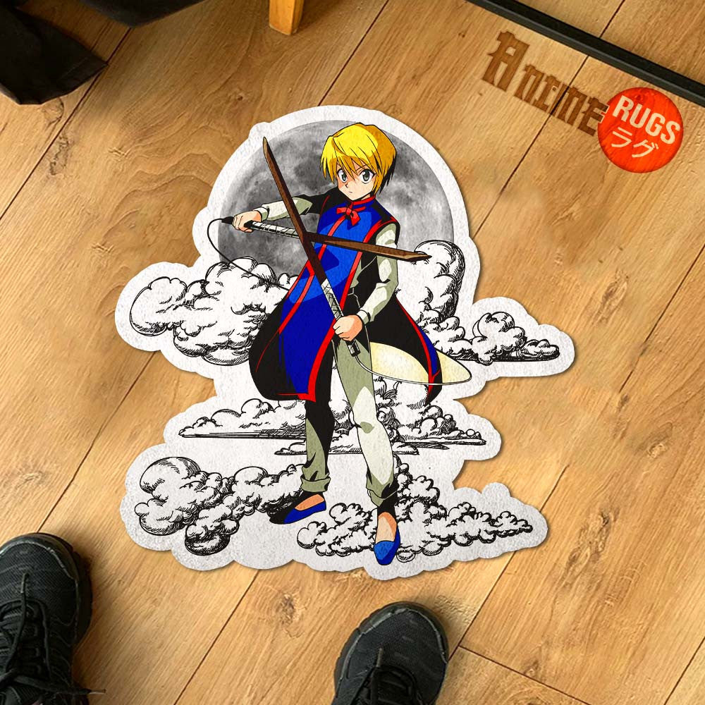 Kurapika Shaped Rug Custom Moon Clouds Hunter x Hunter Anime Room Decor-Animerugs