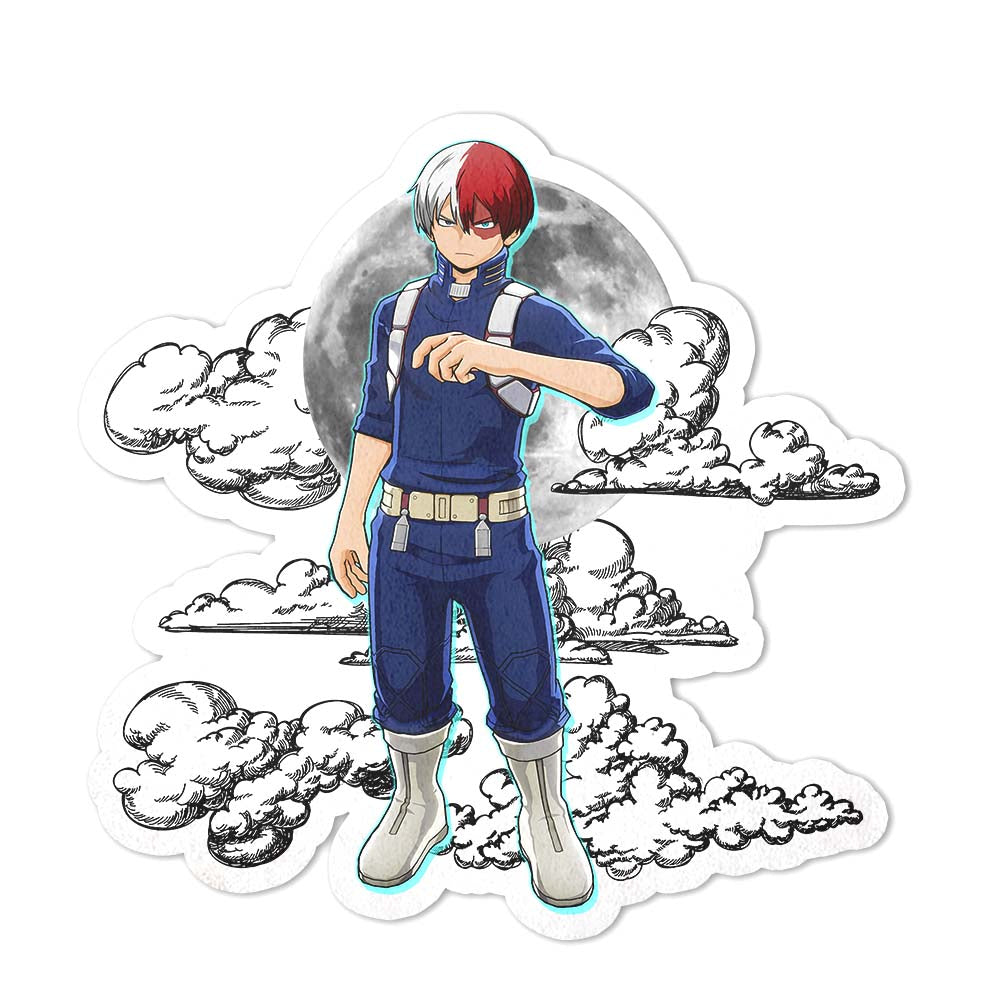 Shoto Todoroki Shaped Rug Custom Moon Clouds My Hero Academia Anime Room Decor-Animerugs
