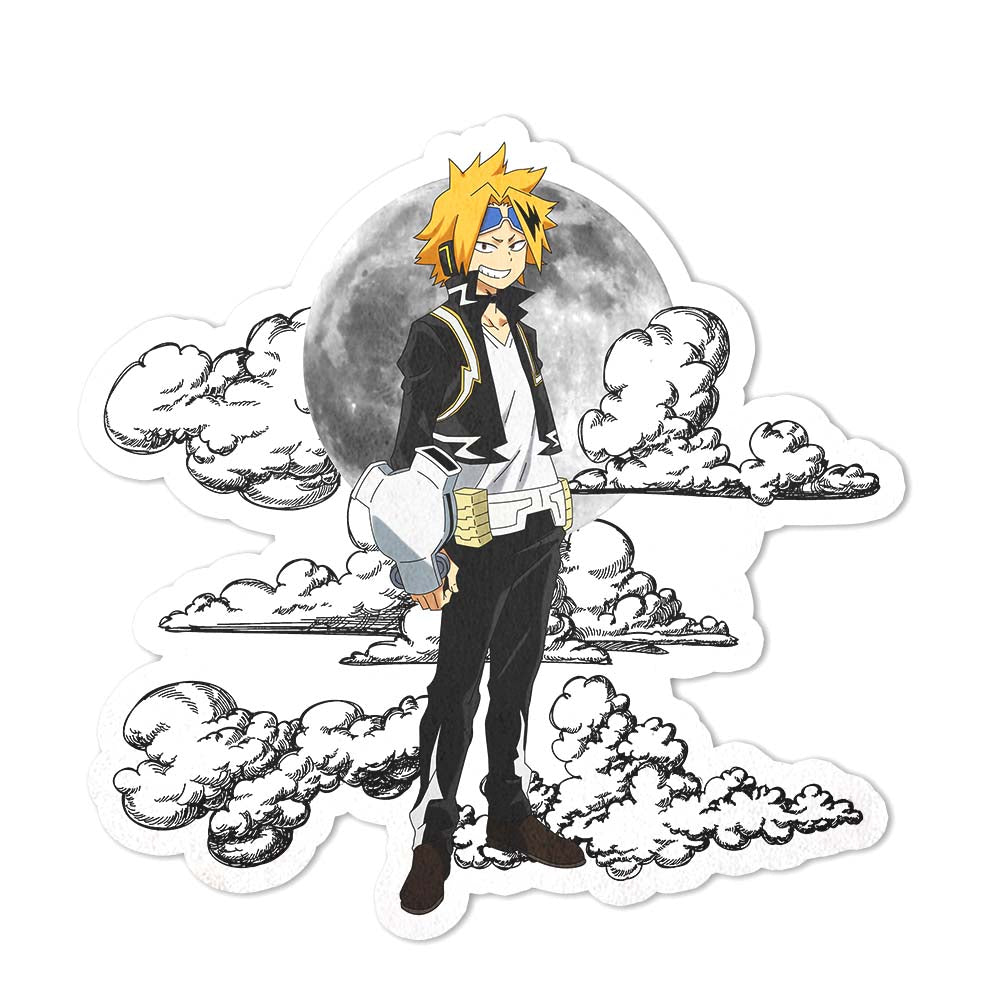 Denki Kaminari Shaped Rug Custom Moon Clouds My Hero Academia Anime Room Decor-Animerugs