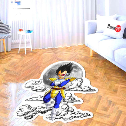 Vegeta Shaped Rug Custom Moon Clouds Dragon Ball Anime Room Decor-Animerugs