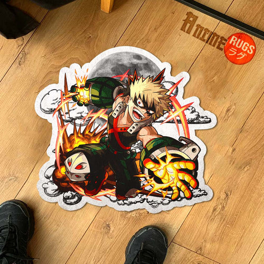 Katsuki Bakugo Shaped Rug Custom Moon Clouds My Hero Academia Anime Room Decor-Animerugs