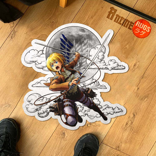 Armin Arlert Shaped Rug Custom Moon Clouds Attack On Titan Anime Room Decor-Animerugs