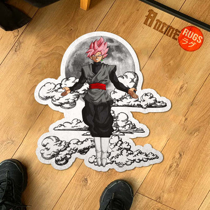 Goku Black Rose Shaped Rug Custom Moon Clouds Dragon Ball Anime Room Decor-Animerugs