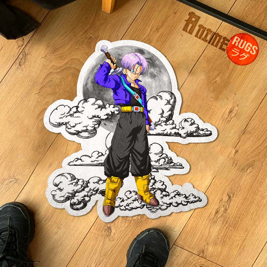 Future Trunks Shaped Rug Custom Moon Clouds Dragon Ball Anime Room Decor-Animerugs