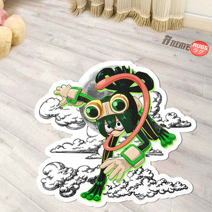 Asui Tsuyu Shaped Rug Custom Moon Clouds My Hero Academia Anime Room Decor-Animerugs